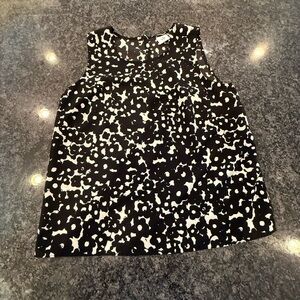 CAbi Black and White Patterned Sleeveless Blouse